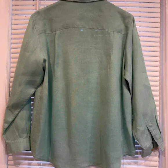 Talbots Linen Button Down Shirt Size 14 Used - Picture 5 of 14